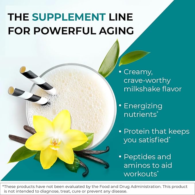 Reignite Wellness by JJ Virgin | Vanilla Paleo-Inspired All-in-One Shake | Gluten Free + Dairy Free Protein Powder | Contains 20G of Beef Protein with Vitamins Minerals Amino Acids | 30 Servings