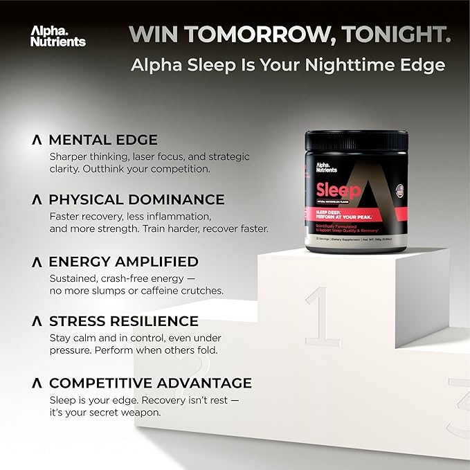 Sleep Aid for Adults - Magnesium Glycinate Powder - Melatonin Free Formula with L-Theanine Glycine Inositol - Natural Deep Sleep &amp Recovery for Peak Performance - 30 Servings