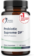 Designs for Health Probiotic Supreme DF - 15 Billion CFU Dairy-Free Probiotic with Acidophilus + Bifidobacterium Longum GI + Immune Support Supplement or Adults Men + Women (60 Caplets)