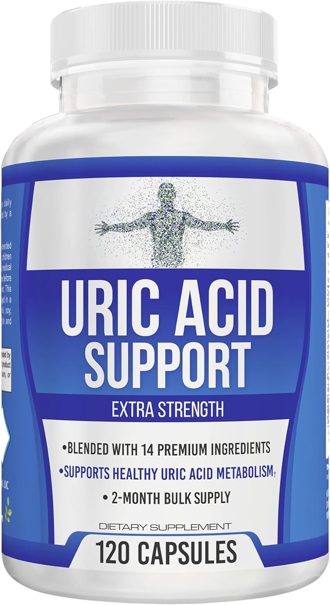 2-Month Uric Acid Support (14-in-1) Supplement | 60-Day Bulk Supply | Uric Acid Health Supplements | 120 Capsules