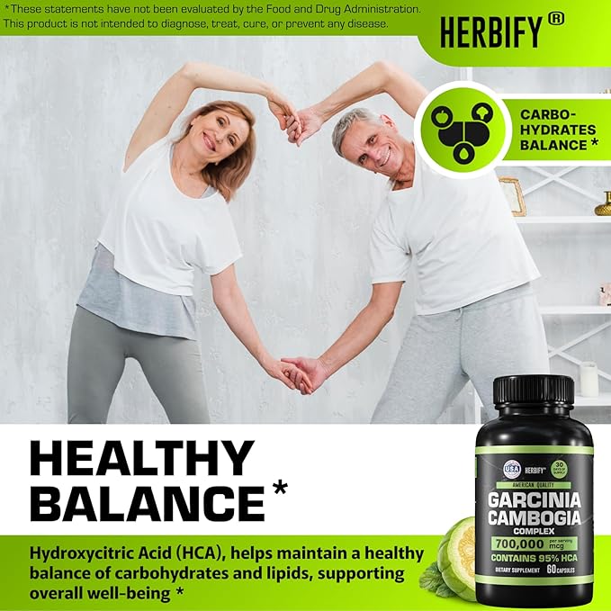 Garcinia Cambogia Wellness Support Supplement for Women &amp Men - Herbal Extract with Antioxidant Properties - Energy Booster for Daily Vitality and Digestive Support - 60 Count
