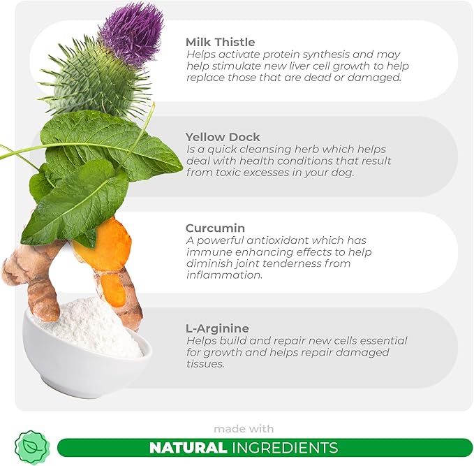 Milk Thistle + Same Soft Chews for Dogs Liver and Kidney Support Cognitive Health Liver Supplement.