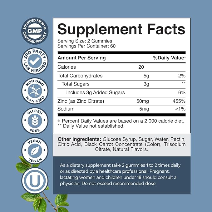 Bundle of Pure Magnesium Glycinate Supplement 400mg Per Serving for Mood Sleep &amp Relaxation Support and Extra Strength Zinc Gummies for Adults - Chewable Zinc Supplements for Energy &amp Immune S
