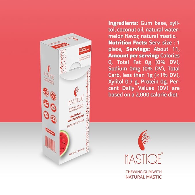Mastiqe Sugar Free Hard Chewing Gum with Natural Mastic (Watermelon)