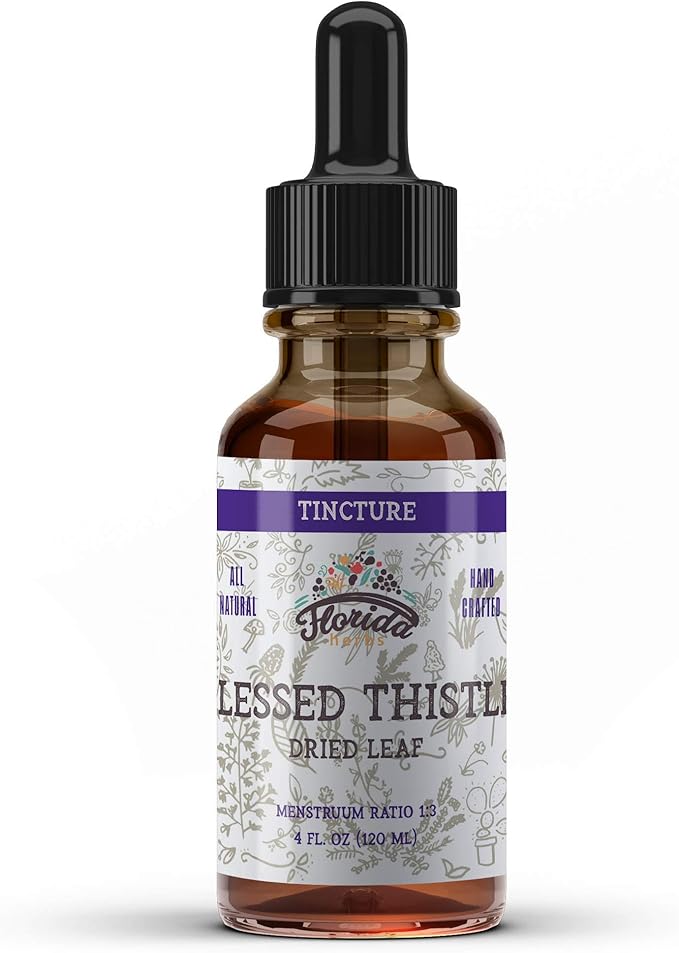 Blessed Thistle Tincture Organic Blessed Thistle Extract (Cnicus benedictus) Herbal Supplement Non-GMO in Cold-Pressed Organic Vegetable Glycerin 700 mg 4 oz (120 ml)