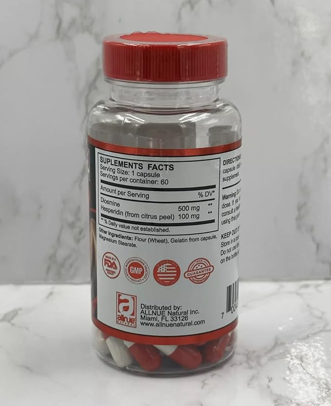 Nice Vary Legs Diosmin Complex Vein Support with Hesperidin (DiosVein) Caps1 Bottle 60 Capsules varylegs