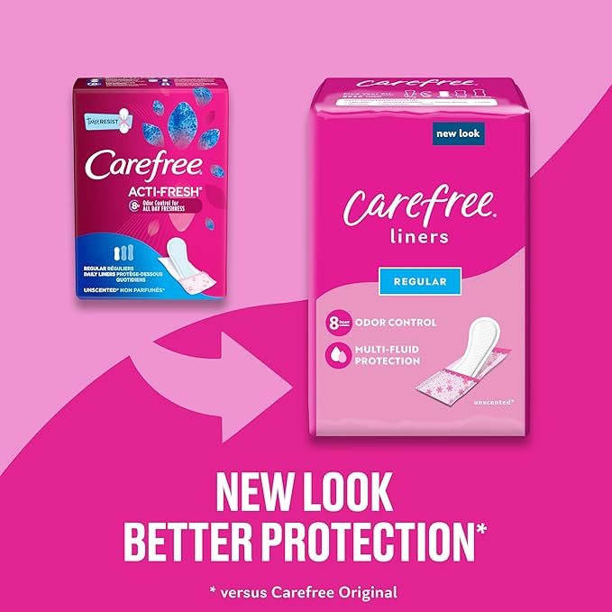 Pure Protein Powder Whey High Protein Low Sugar Gluten Free Vanilla Cream 1.75 lbs &amp Carefree Panty Liners Regular Liners Wrapped Unscented 54ct (Packaging May Vary)