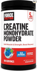 Force Factor Creatine Monohydrate Powder 5g Micronized Dose to Support Muscle Growth Strength Recovery Cognitive Health &amp Working Memory Blue Raspberry 100 Servings