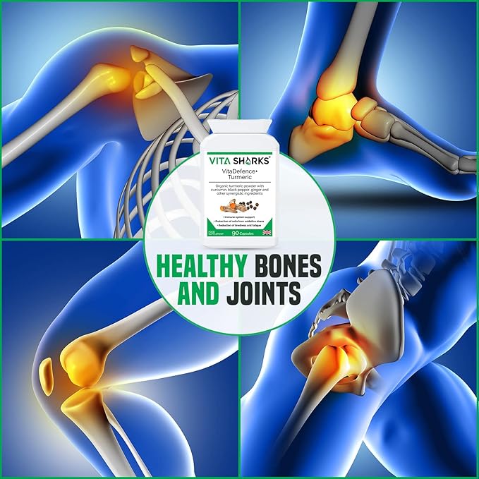 VitaDefence+ Turmeric 90 Vegan Capsules. Natural Potent Kosher &amp High Strength Ayurvedic Immune Booster