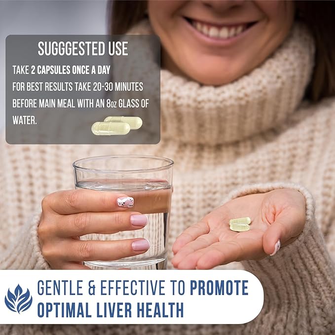 enliven Liver Cleanse Detox &amp Repair Capsules | Natural Liver Support with Milk Thistle Dandelion &amp Artichoke | Promotes Liver Health &amp Digestion | Non-GMO Herbal Supplement | 60 Capsules
