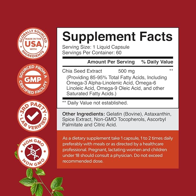 Bundle of Milk Thistle Liver Support Supplement with Dandelion Root Artichoke Extract Choline and Chia Seed Oil Extract Capsules - Plant Based Omega 3 6 9 for Digestive Immune Support and Heart Health