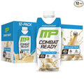 MusclePharm Combat Ready High Protein Shakes Ready to Drink 40g Protein 8g BCAAs 8.7g Glutamine 5g Fiber No Added Sugar Gluten Free Vanilla Ice Cream 17 Fl Oz (Pack of 12)
