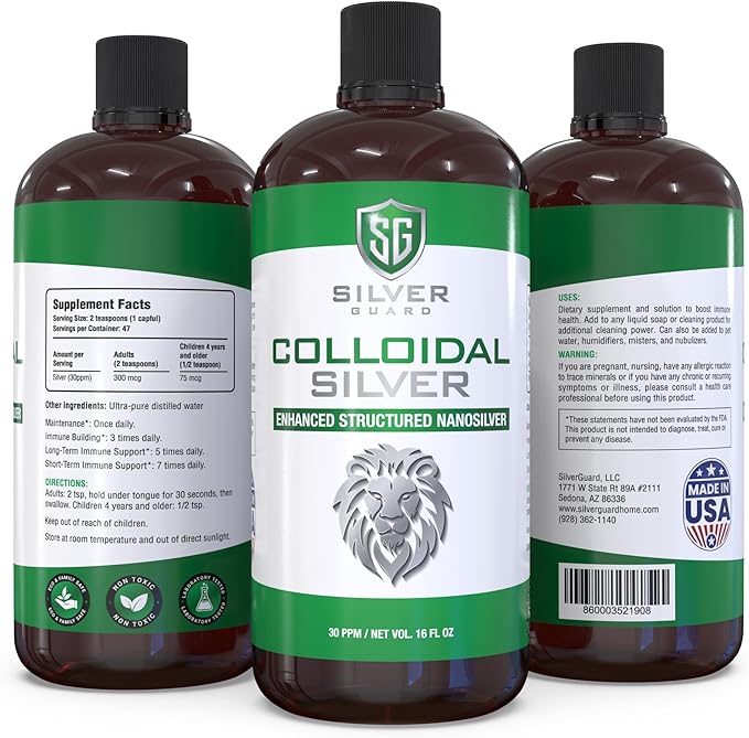 **Enhanced Colloidal Silver Liquid – Ultimate Immune Support Supplement | Immunity Boost &amp Immune Booster for Adults | Silver Water Solution for Immune Defense | 30 PPM Structured Silver | 2 Pack*