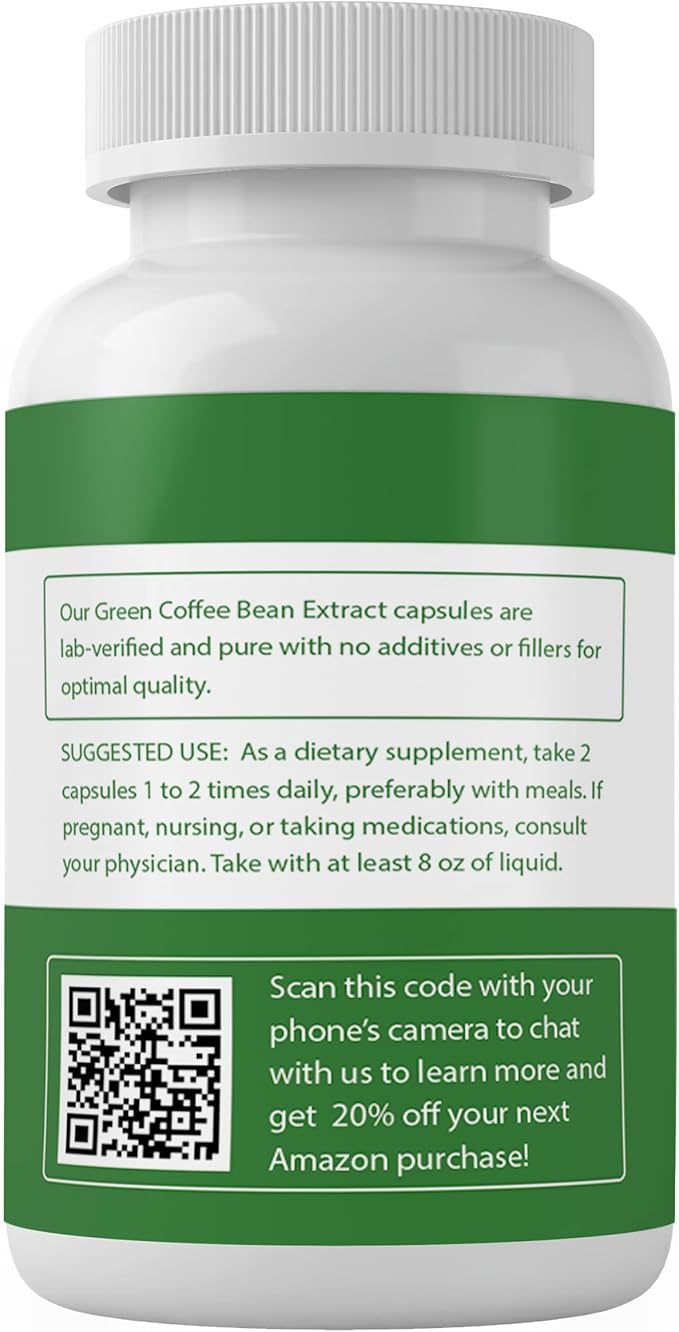 PURE ORIGINAL INGREDIENTS Green Coffee Bean Extract (100 Capsules) Always Pure No Additives Or Fillers Lab Verified (Pack of 2)
