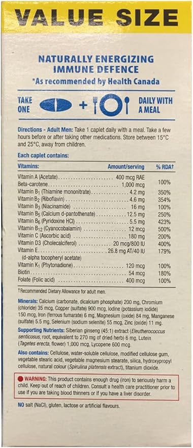 Jamieson 100% Complete Multivitamin for Men 150 caplets