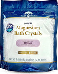 Health and Wisdom Magnesium Bath Crystals - Bath Salts with High Concentration &amp Enhanced Absorption for Muscle &amp Joint Relief - Dead Sea Sourced - Unscented - 5.5 lb Bag - Up to 45 Uses