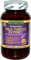 Organic Milk Thistle Capsules 180 Caps Pure Milk Thistle Powder Plus 80% Silymarin Extract Standardized Complex 450 mg Natural Liver Health Supplement Immune Boost Detox and Cleanse