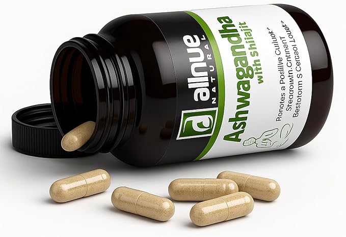Ashwagandha with Shilajit – Natural Herbal Supplement – 60 Capsules – Supports Daily Balance Mind-Body Wellness and Healthy Lifestyle – Plant-Based and Easy to Take