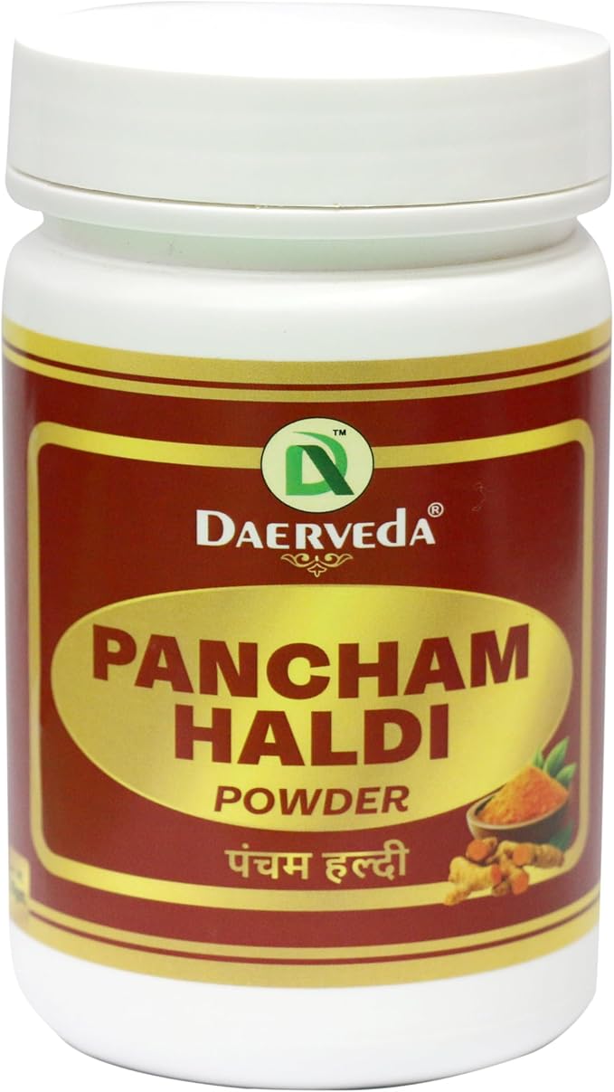 Dev Ayurveda Pancham Haldi Powder Ayurvedic Blend of 5 Types of Haldi (3.52 Oz/100gm)