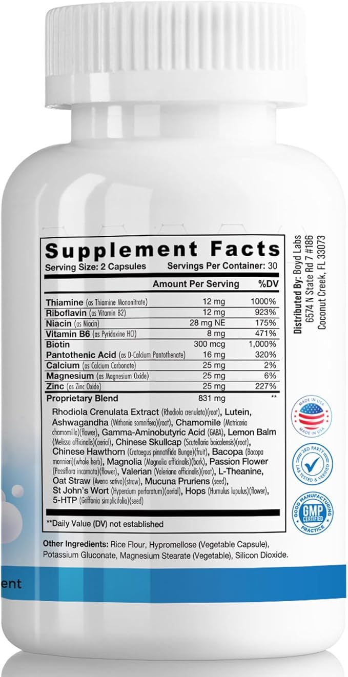 Stress Relief with Ashwagandha and L-Theanine 60 Count