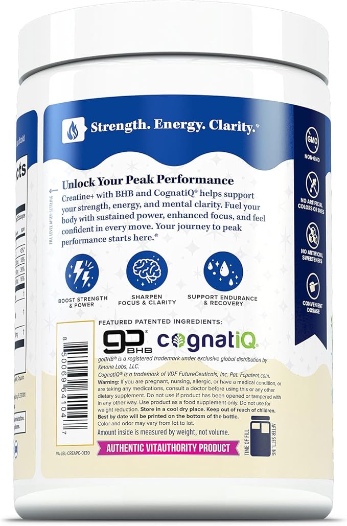 Creatine Monohydrate Powder for Women Micronized Creatine Monohydrate with goBHB &amp CognatiQ Building Strength Energy &amp Mental Clarity 5g Creatine per Serving Pineapple Coconut Flavored – 30