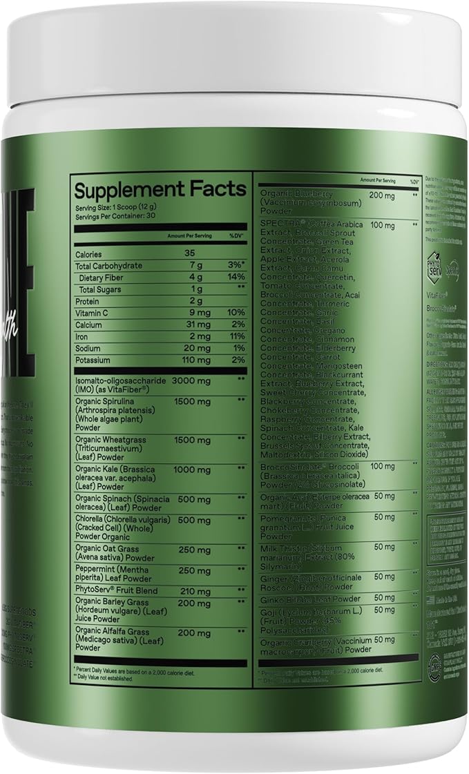 ONE OF ONE Greens &amp Gut Health – Superfood Greens Powder with Prebiotics Probiotics &amp Digestive Enzymes for Gut Health Immunity &amp Energy No Artificial Sweeteners - Lemon Iced Tea 30 Se