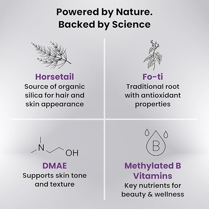 Organic Excellence Hair Skin and Nails Vitamins for Women &amp Men – Biotin Supplement 5000 mcg– Hyaluronic Acid - Supports Healthy Hair Growth Radiant Skin &amp Strong Nails 1 Month Supply (30 T