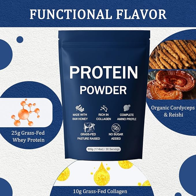 Protein Powder Over 80 Trace Elements with Beef Protein Powder Collagen Powder Raw Honey Maple Syrup Organic Dates Improved Skin Elasticity More Muscle Gain Gentle On Gut 500g (1)