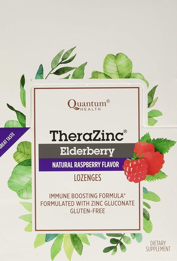 Quantum Zinc Elderberry Raspberry Lozenge 1.2 Ounce -- 12 per case.