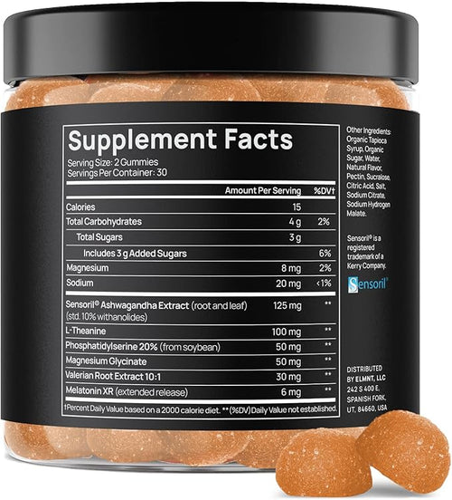 2450mg Extra Strength Melatonin XR Sleep Gummies w. Slow Release Melatonin Magnesium Theanine &amp Sensoril Ashwagandha - Time Release Melatonin Gummies Natural Sleep Aid for Adults Gomitas Para Do