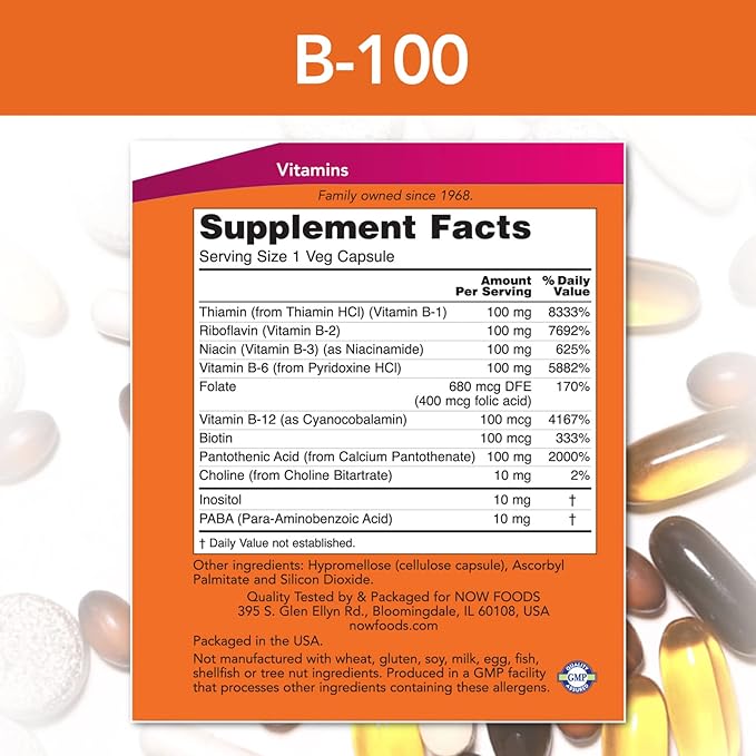 Now Foods B-100 250 caps (Pack of 2)