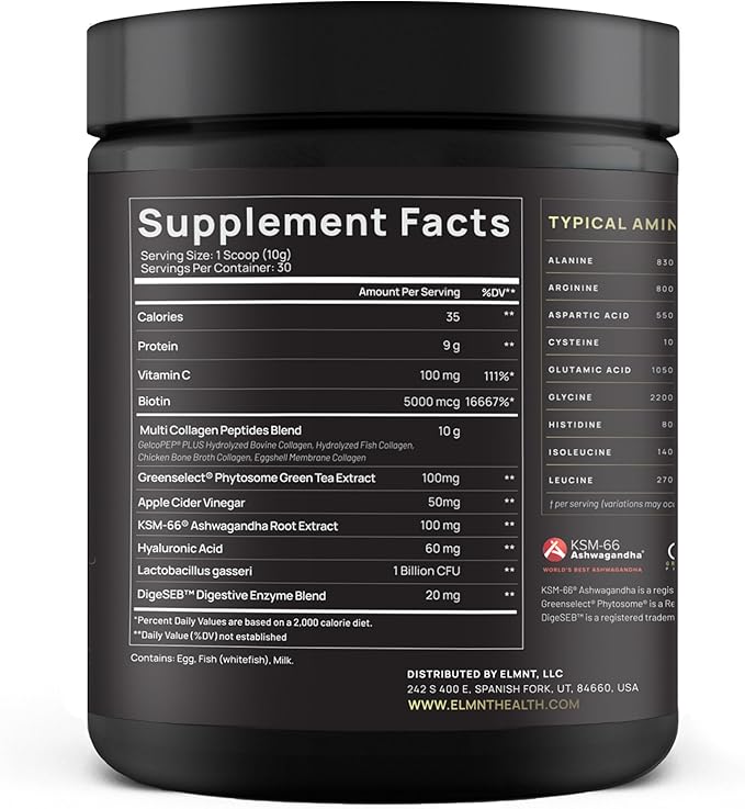 Super Collagen Powder for Women Weight Loss + Beauty w. Probiotics Hyaluronic Acid ACV KSM-66 Biotin - Premium Multi Collagen Peptides Protein Supplement Colageno for Women (Unflavored)