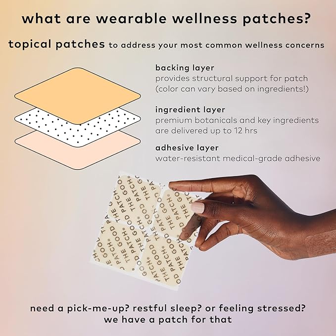 The Good Patch Be Calm Patch with Hemp Unwind + Decompress Natural Patch with Hemp Extract Ashwagandha Root Passionflower Plant Powered Wearable Wellness Sustained Release (16 Total Patches)