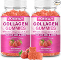 2-Pack Collagen Gummies for Women &amp Men - with Biotin Vitamin C &amp Zinc for Skin Radiance Hair Growth Strong Nails &amp Joint Support 120 Count