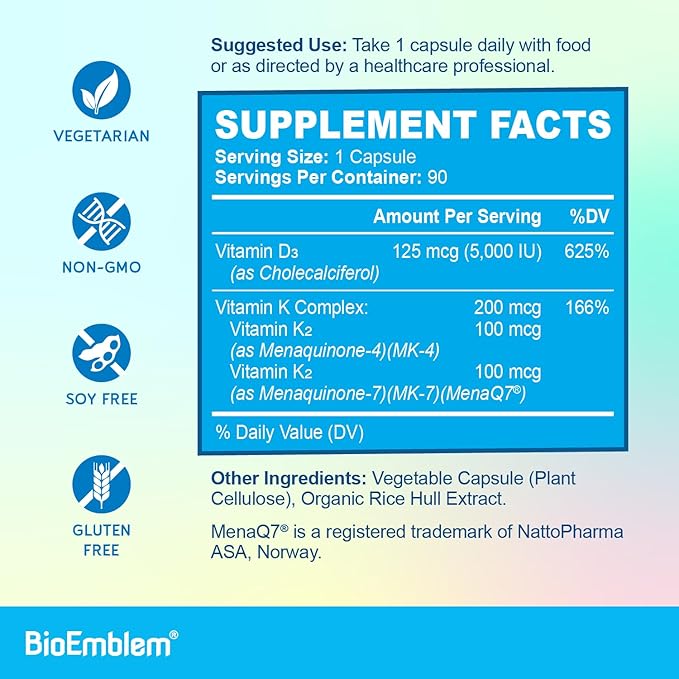 BioEmblme Magnesium Vitamin D3 K2 CoQ10