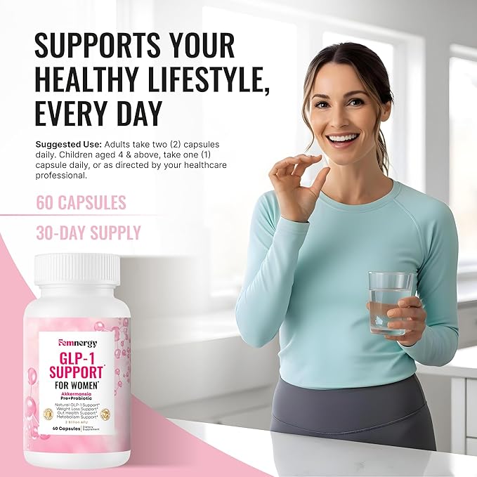 GLP-1 Support Weight Loss Probiotic Supplement for Women - Natural Appetite Suppressant Metabolism &amp Gut Health - GLP1 Support to Activate Daily Hunger Control &amp Fat Burn Support