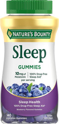 Nature’s Bounty 10 mg Melatonin Gummy 100% Drug Free Sleep Supplement 10 mg Blueberry 140 Ct