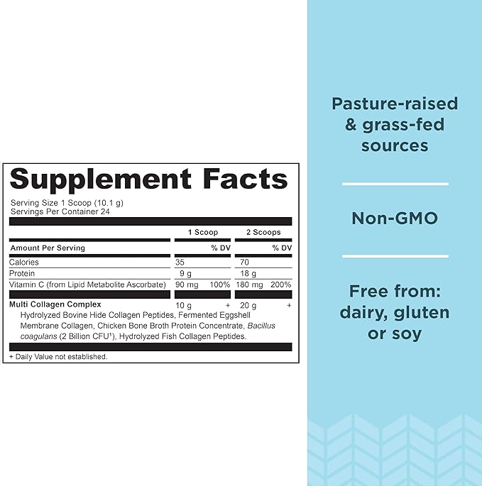Ancient Nutrition Multi Collagen Protein Powder Unflavored 24 Servings + Organic Supergreens Powder Mango 12 Servings
