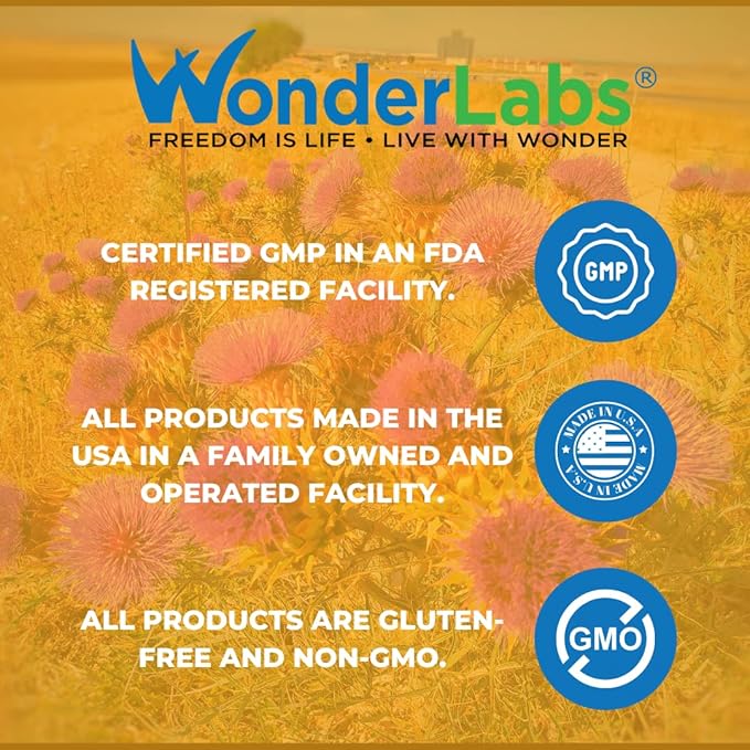 Wonder Labs Silymarin Milk Thistle Supports Healthy Liver Detox - 250 Capsules