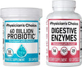 Physician's CHOICE Advanced Gut Health Bundle: 60 Billion Probiotics 30ct + Digestive Enzymes 60ct for Digestive Gut and Immune Health Supports Occasional Constipation Diarrhea Gas and Bloating