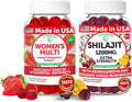 Lunakai USA Made Womens Multivitamin &amp Shilajit Gummies Bundle – Energy Immune &amp Vitality Support – Naturally Flavored – 60 Non-GMO Gummies Each