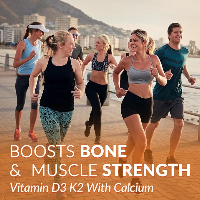 Vitamin D3 K2 Gummies Sugar Free Vitamin D3 K2 w/Calcium Magnesium Omega-3 Vitamin CB12 K2 D3 Supplement