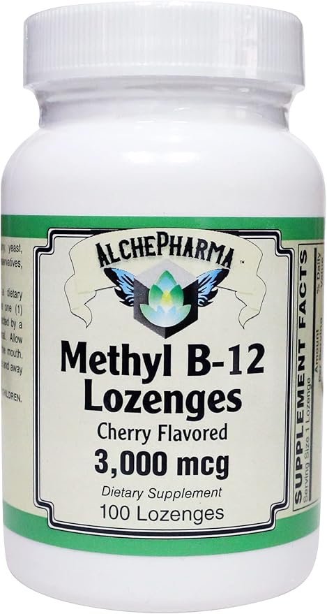 Methyl B-12 3000mcg w/Folic Acid Biotin and B-6 Lozenges (100 Lozenges)