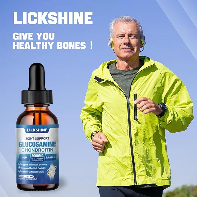 2 Pack Glucosamine Chondroitin MSM Liquid Drops - Extra Strength Joint Support Supplement for Adults with Quercetin Boswelia Bromelain Hyaluronic Acid Antioxidant Immune Support (4 Fl oz)