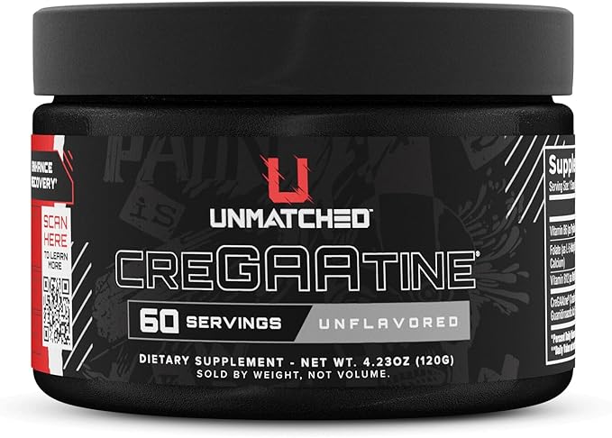Unmatched CreGAAtine Optimized Creatine | Creatine Monohydrate + GAA (Guanidinoacetic Acid) | Muscle Build Strength Recovery | 60 Servings (Unflavored)