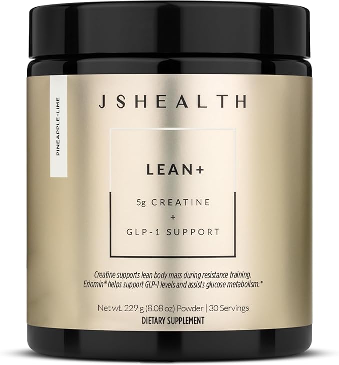 JSHealth Lean+ 5g Creatine Monohydrate for Women with Eriomin for GLP-1 Support - Micronized Creatine Powder with Clinically-Studied Probiotics Pineapple-Lime Flavor