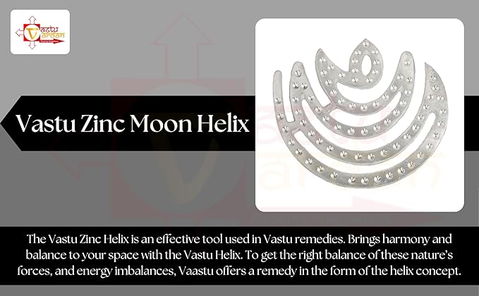 Zinc Chand Helix Vastu Remedies for North-East Ishanya Dosha Nivaran Missing Corner &amp Cuts Remedies (Metal-ZINCSIZE-3INCH Pack-1)