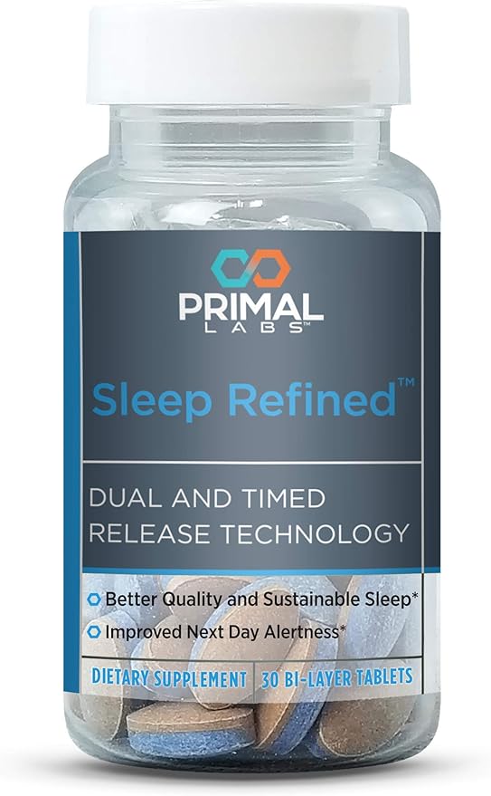 Primal Labs SleepRefined Sleep Aid with Melatonin Slow Release 30 Count
