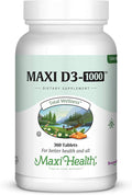 Maxi-Health Vitamin D3 1000 IU - for Healthy Muscle Function Bone Health and Immune Support – 360 Tablets – Best Kosher Supplement for Adults