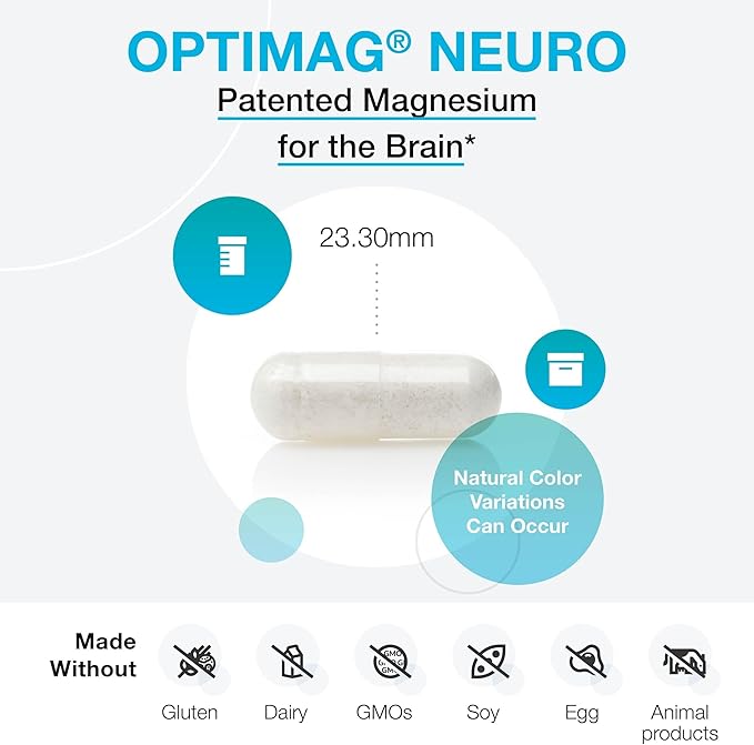 XYMOGEN OptiMag Neuro - Magnesium L Threonate Supplement with Chelated Magnesium Lysinate Glycinate - Support Brain Health &amp Relaxation (90 Capsules)